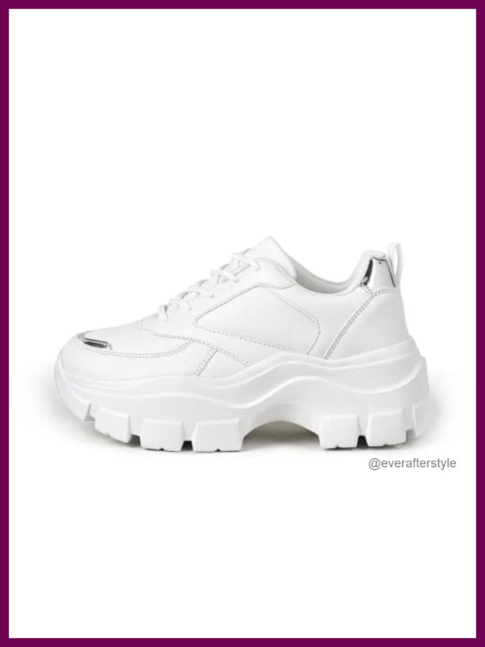 Women's Chunky Platform Sneakers Lace-Up Casual Fashion Hologram Polyurethane